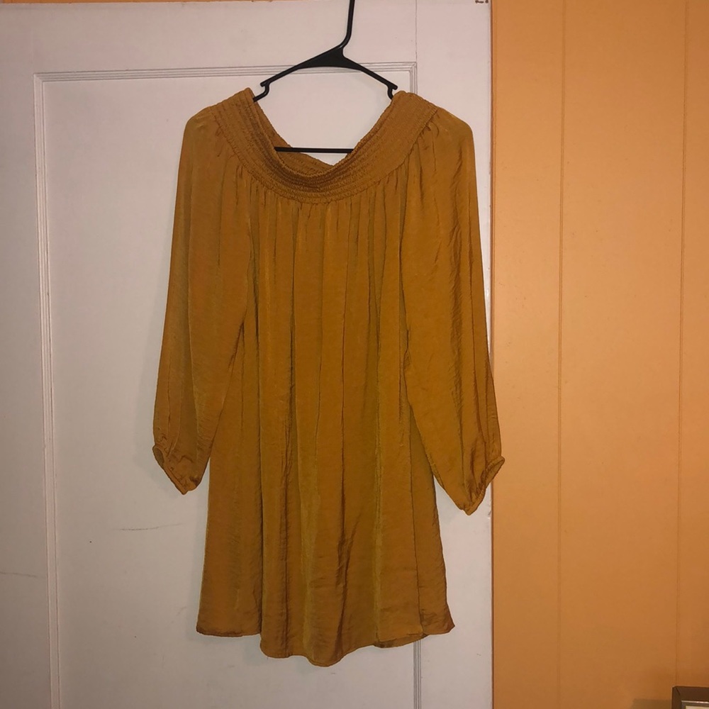Gold Off the shoulder dress